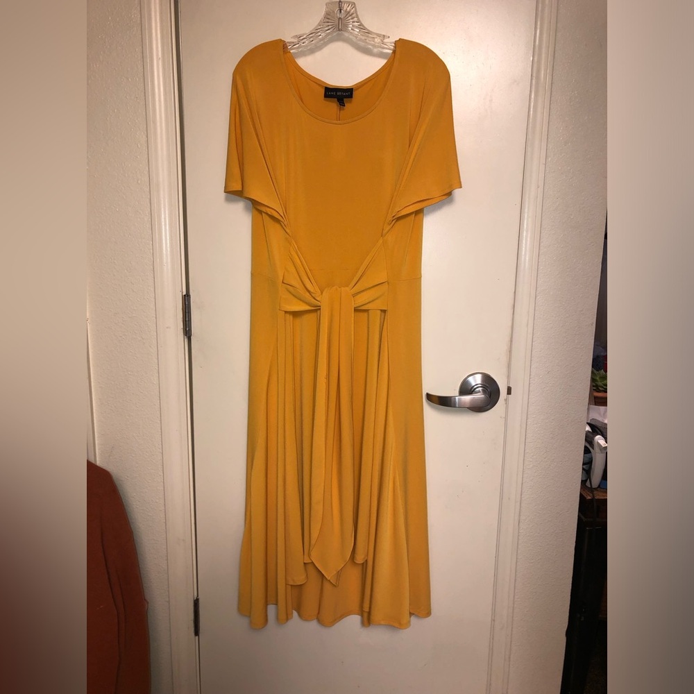 Lane Bryant Dark Yellow Hi-Lo, Wrap Dress. NWT. size 18/20